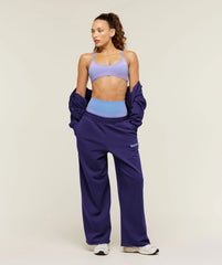 Script Embroidery Wide Leg Pants