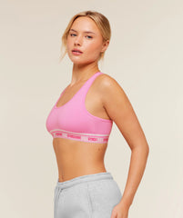 Elastic Branded Racerback Cotton Bralette
