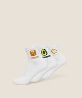 Breakfast Graphic Midi Socks 3pk