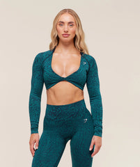 Adapt Animal Long Sleeve Crop Top